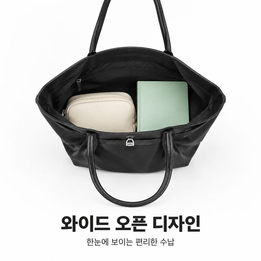 가을 겨울 출퇴근용 숄더백, 한국 스타일 대용량 부드러운 가죽 토트백