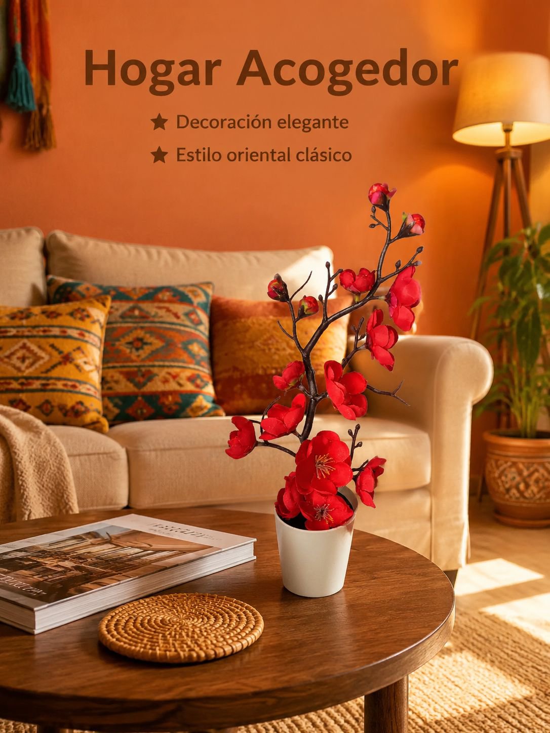 Decoración de paisaje con flores secas