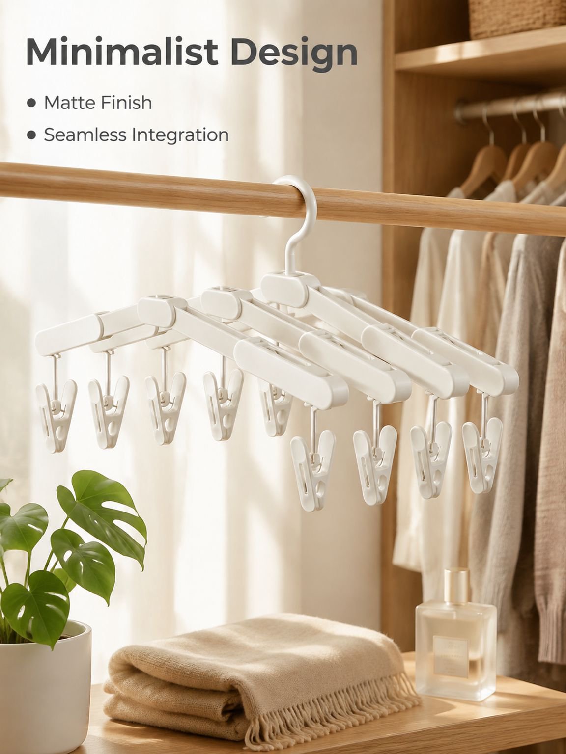 Seamless folding clothes hanger