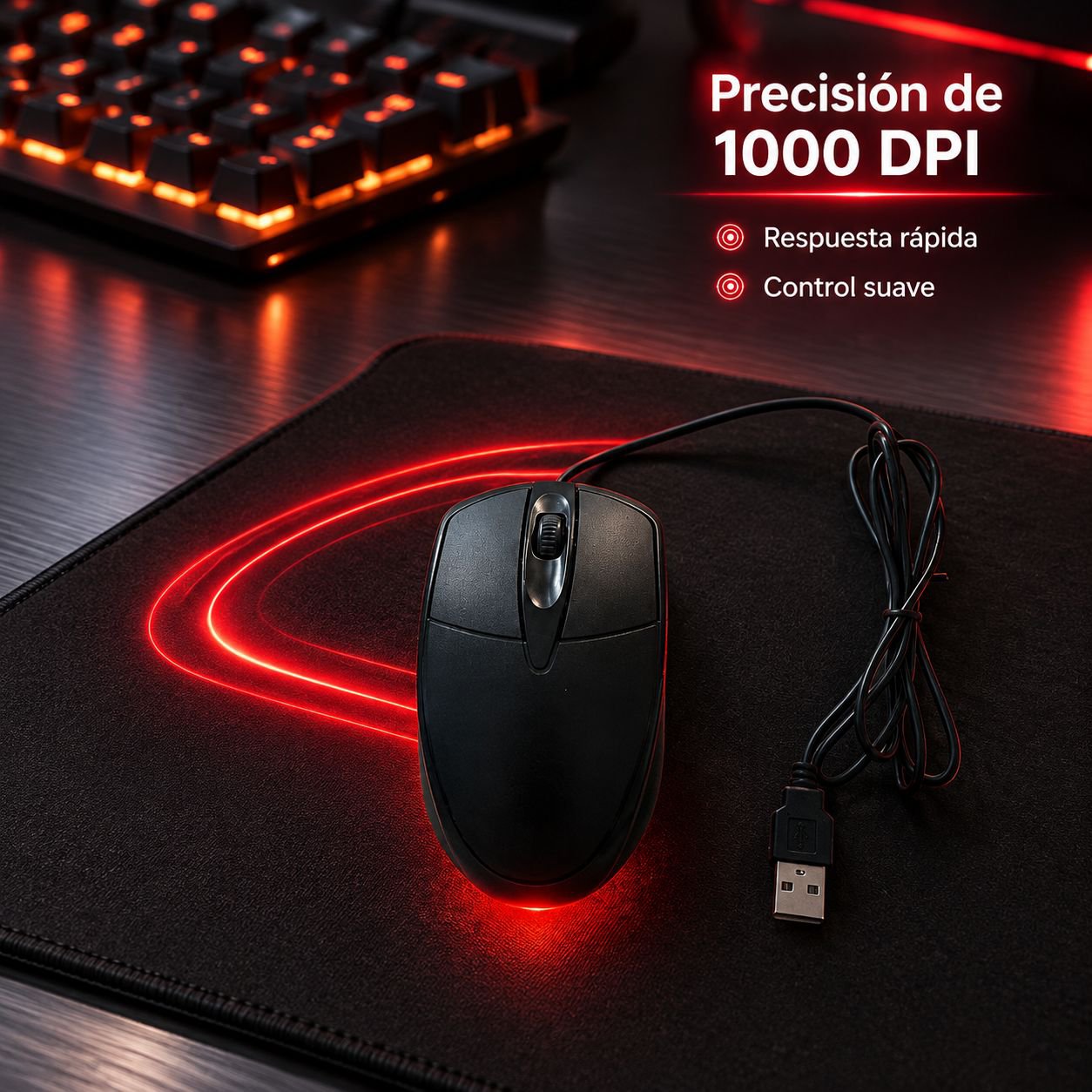 Ratón con cable multifuncional, para oficina y juegos