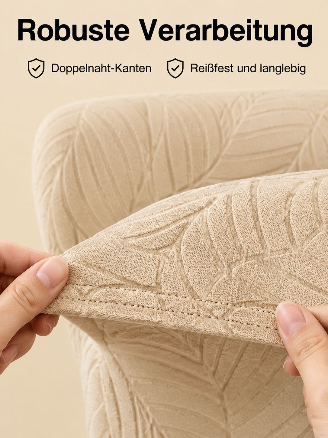 Sofabezug mit Blätter Jacquardmuster für Einzelsofa