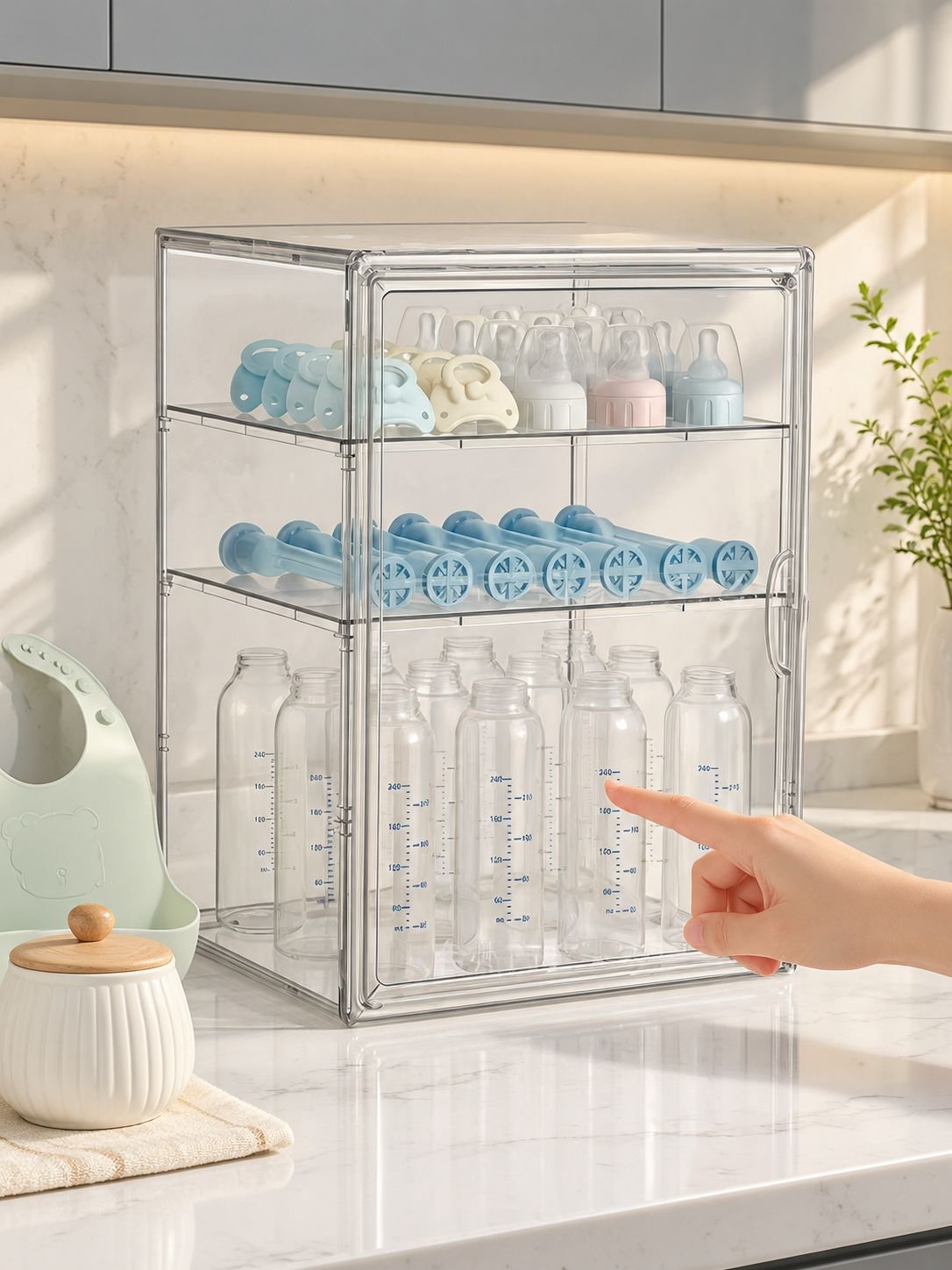 Boîte de rangement portable pour équipements de repas de bébé