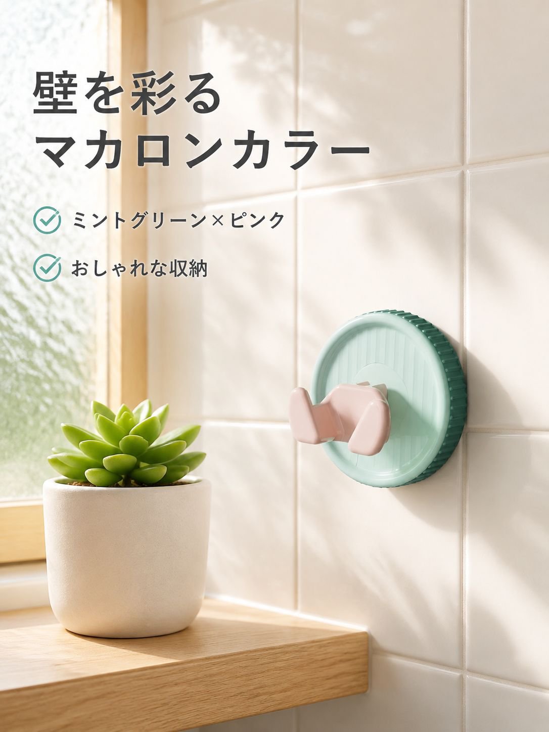 穴開け不要吸盤プラグフック