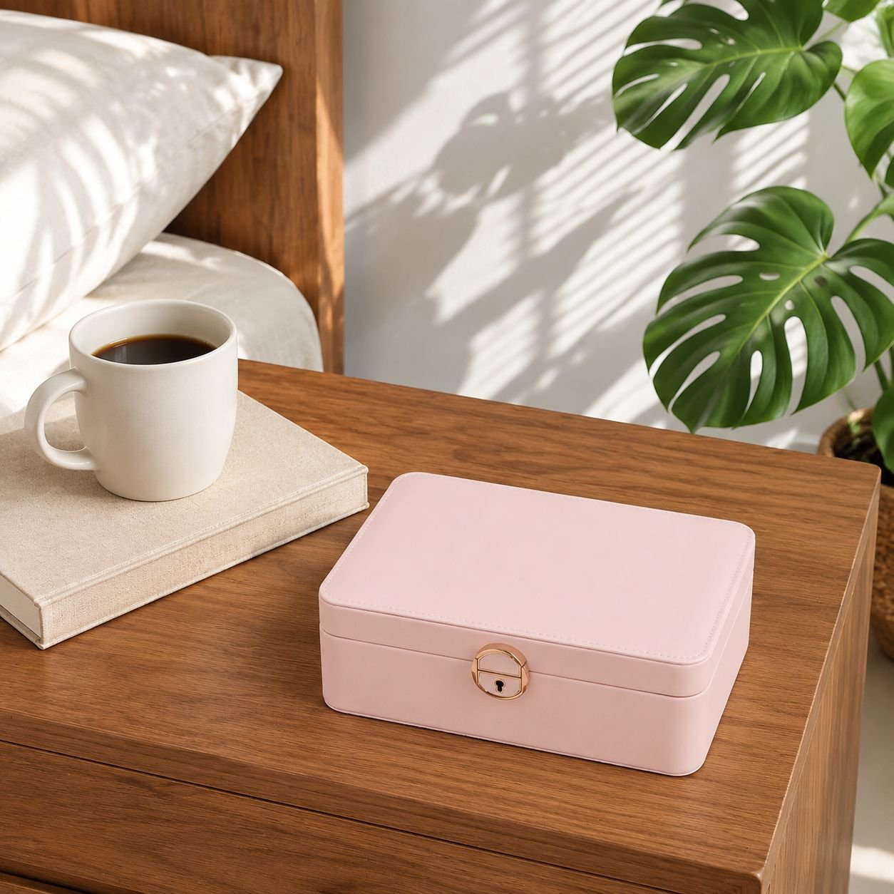Spacious high-end jewelry organizer with secure lock
