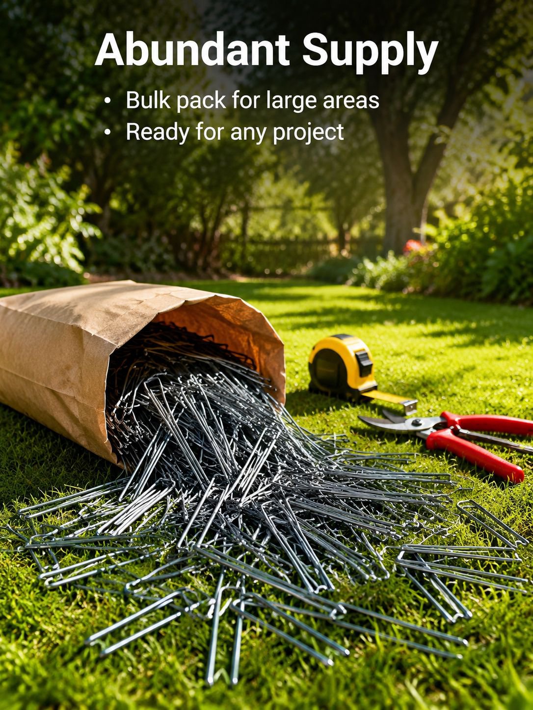 U-shaped ground pins for professional weed control