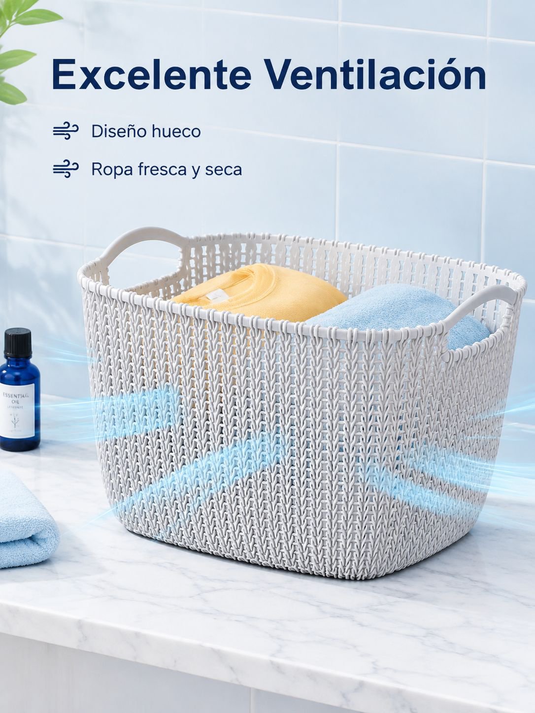 Cesto de ropa multifuncional para baño