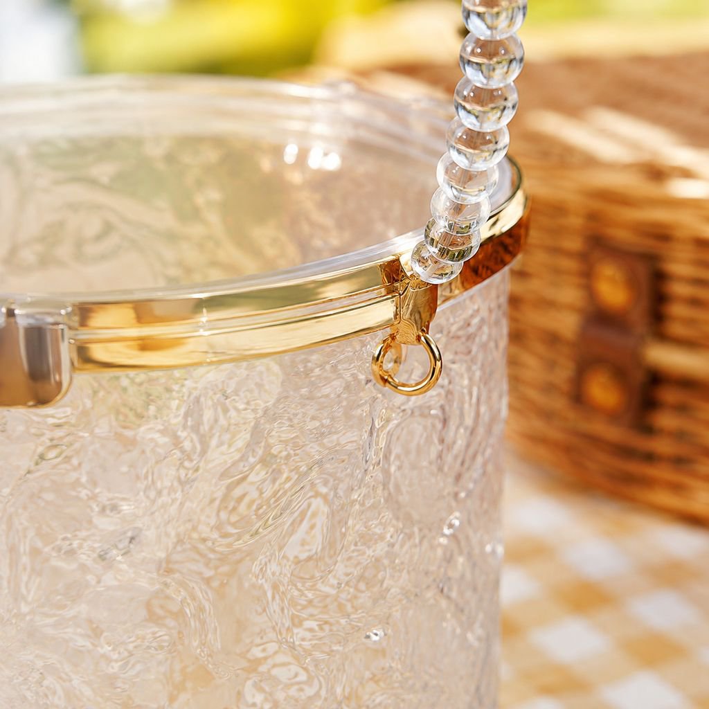 Outdoor ice bucket with handles for easy transport