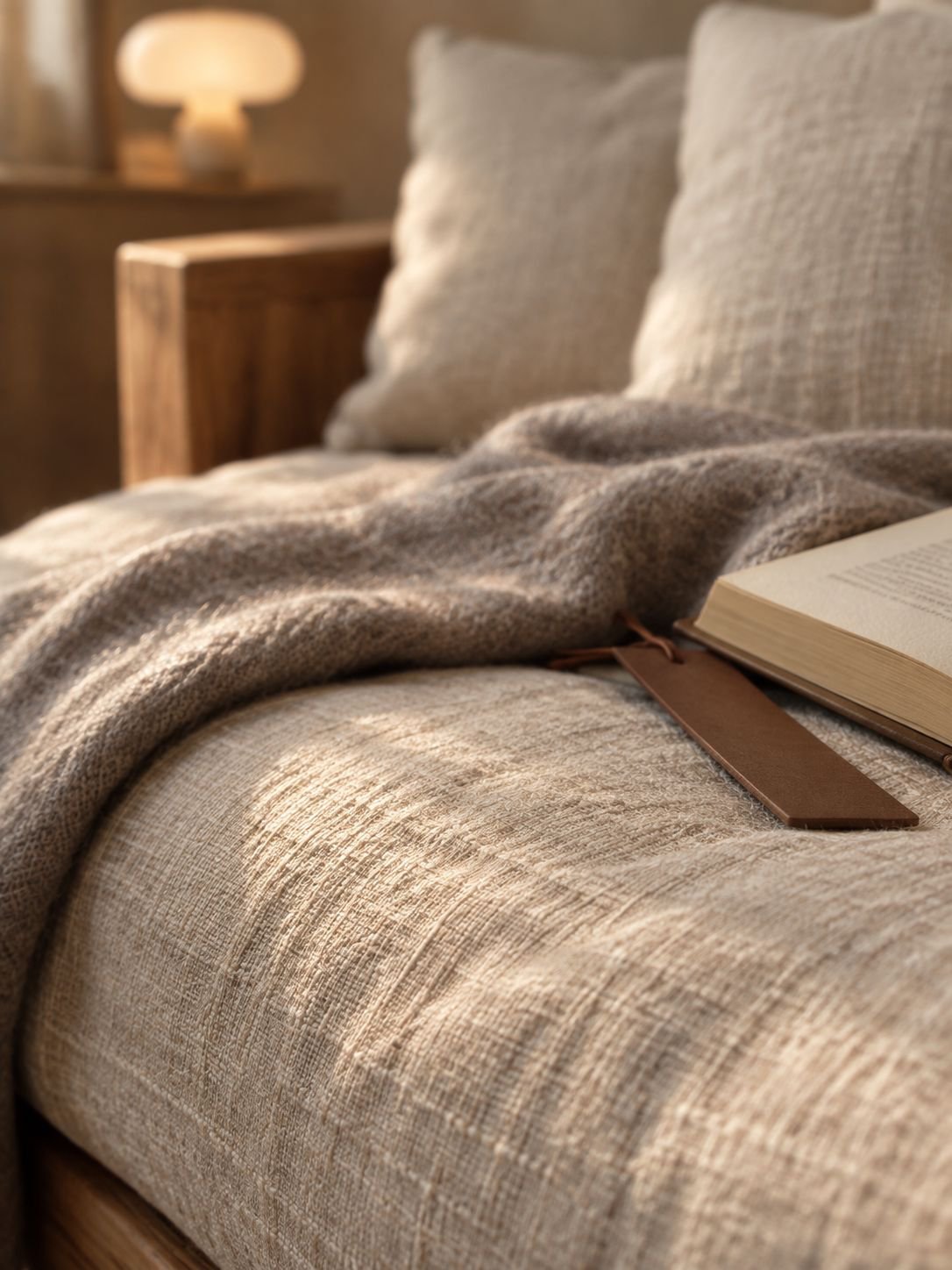 Detailansicht des Massivholzrahmens am Wabi-Sabi-Sofa