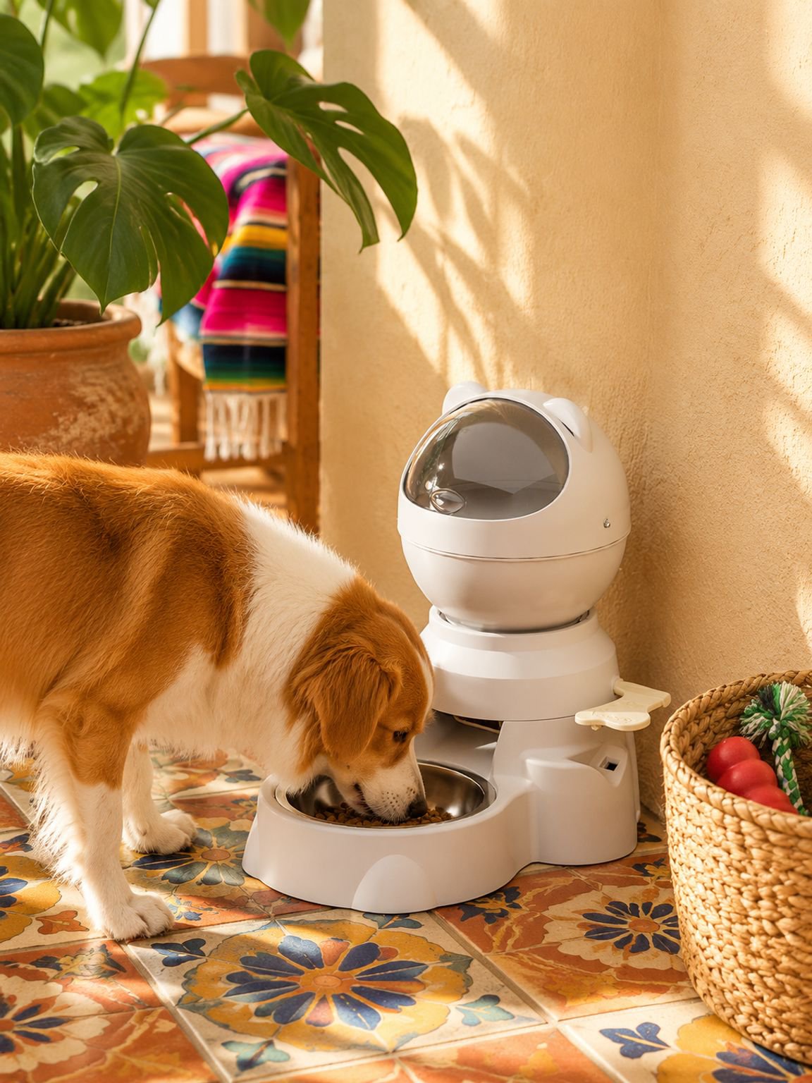 Comedero automático presionable e interactivo para perros y gatos