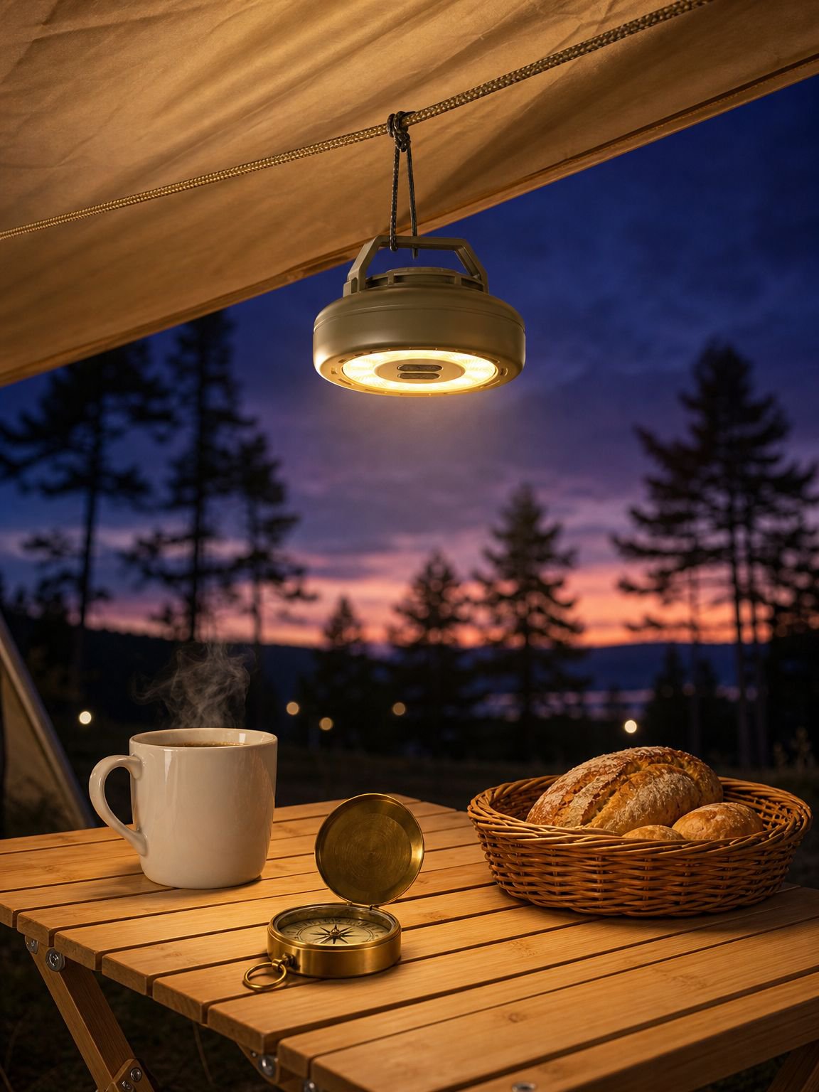 Lámpara de camping resistente y fácil de transportar
