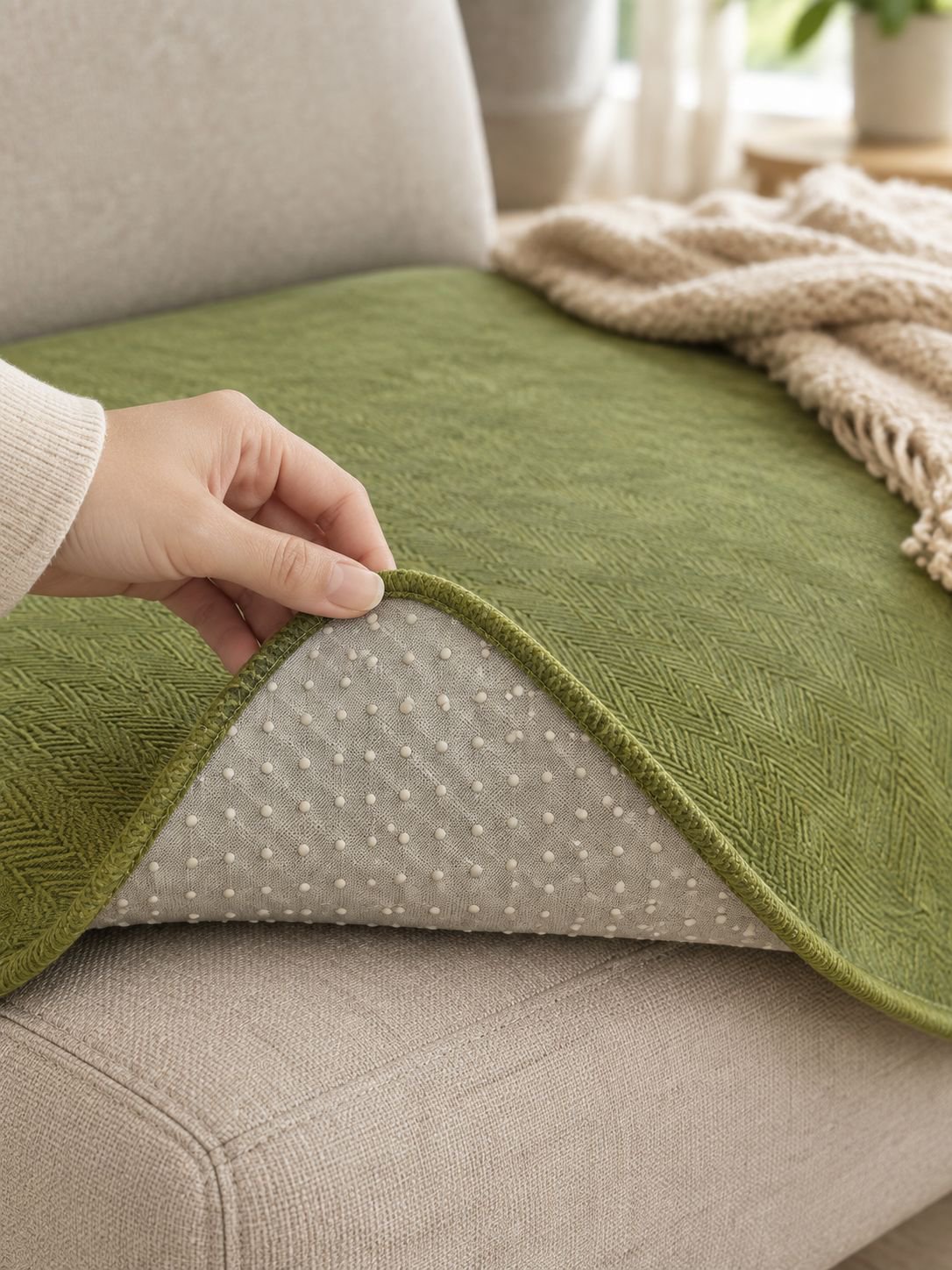 Neue rutschfeste Sofaüberwurf- und Sitzkissenbezüge