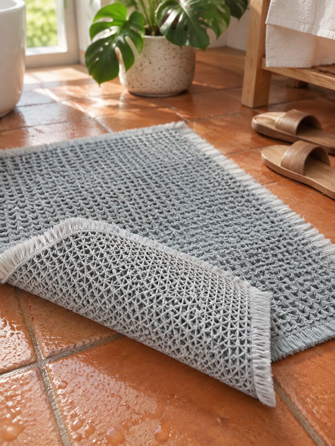 Tapete absorbente para baño fácil de lavar en lavadora