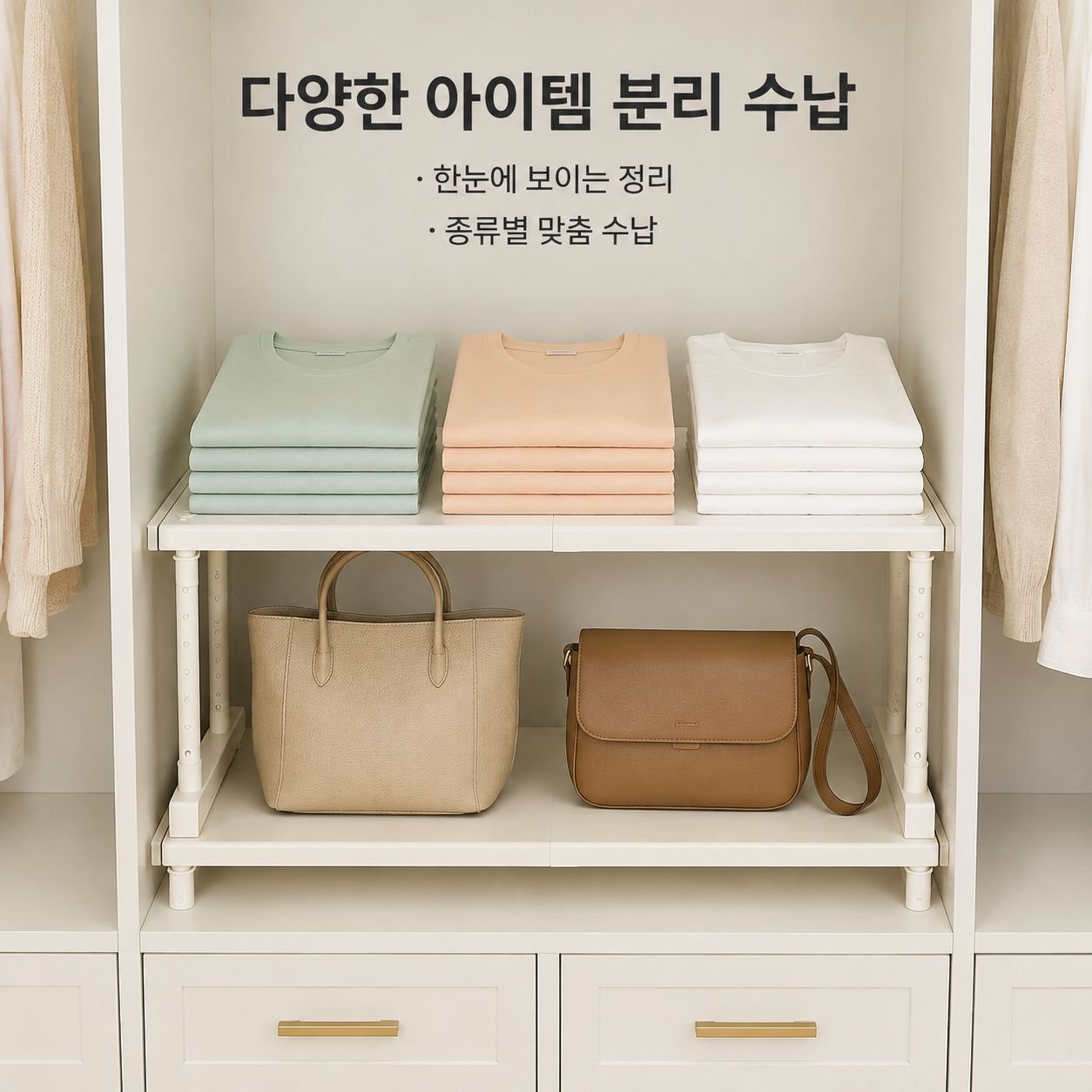 옷장용 다단 선반 확장형 수납장