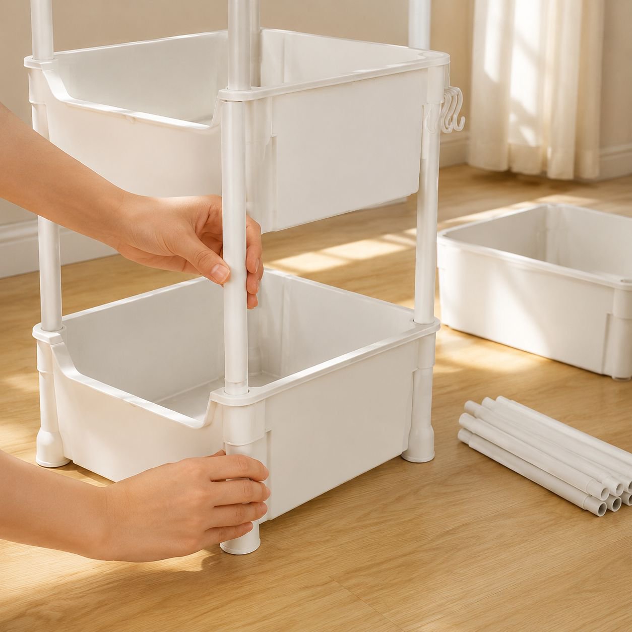 Sturdy mobile bookshelf with easy-glide casters