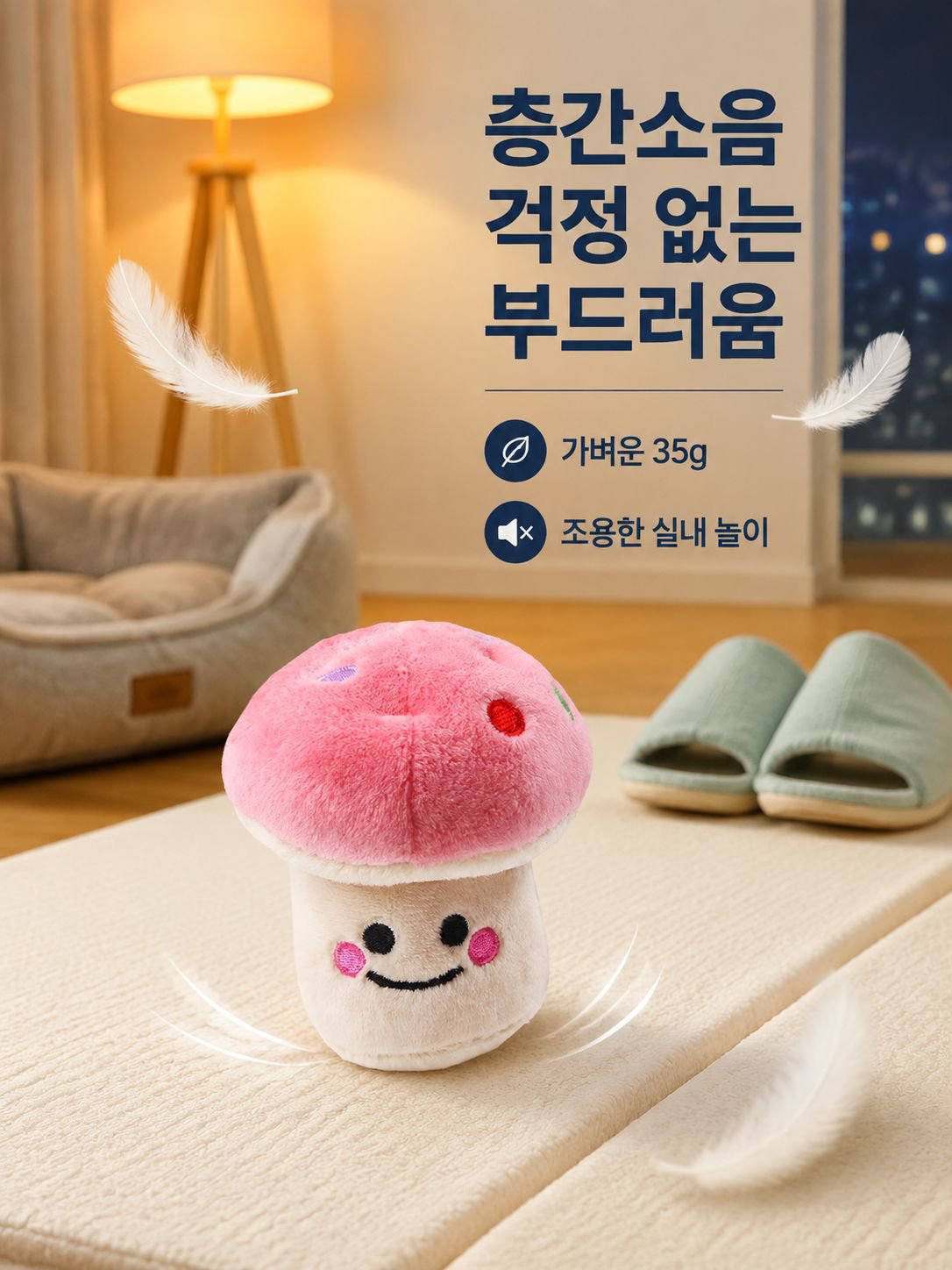 버섯 모양 애완동물 씹는 장난감