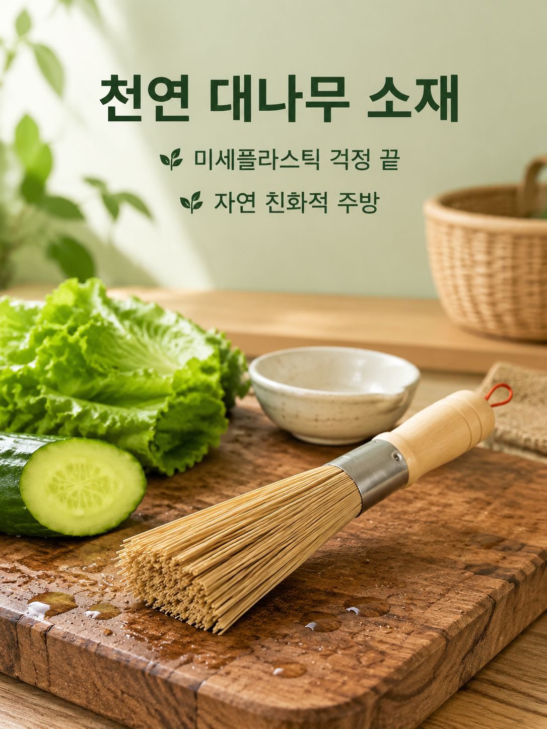 고급 대나무 냄비솔