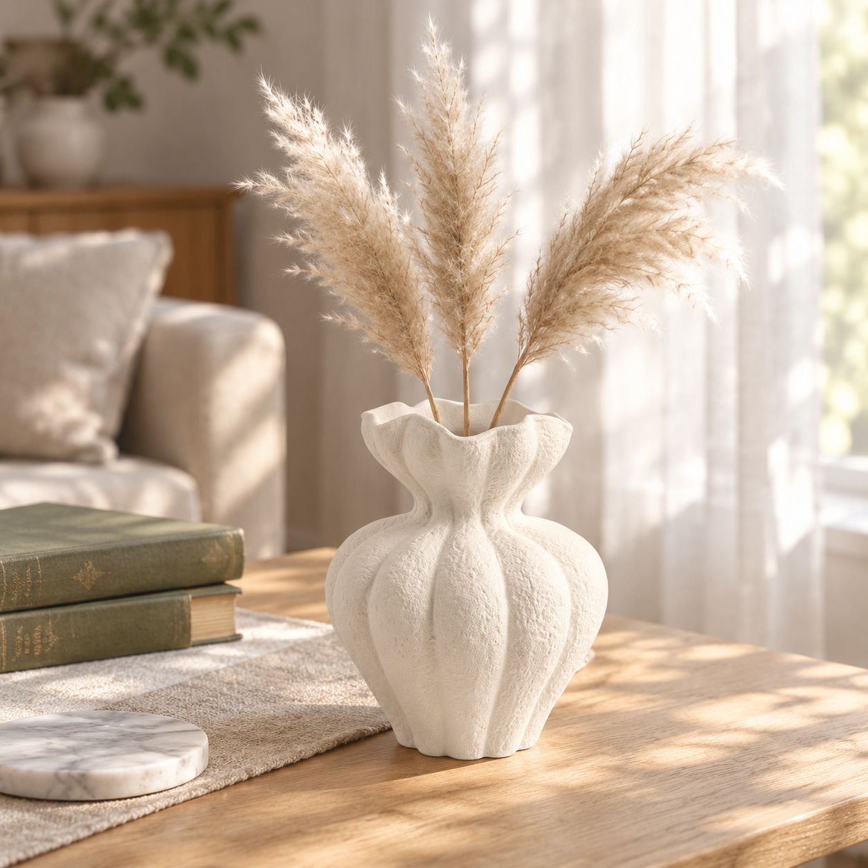 French Wabi-Sabi White Vase