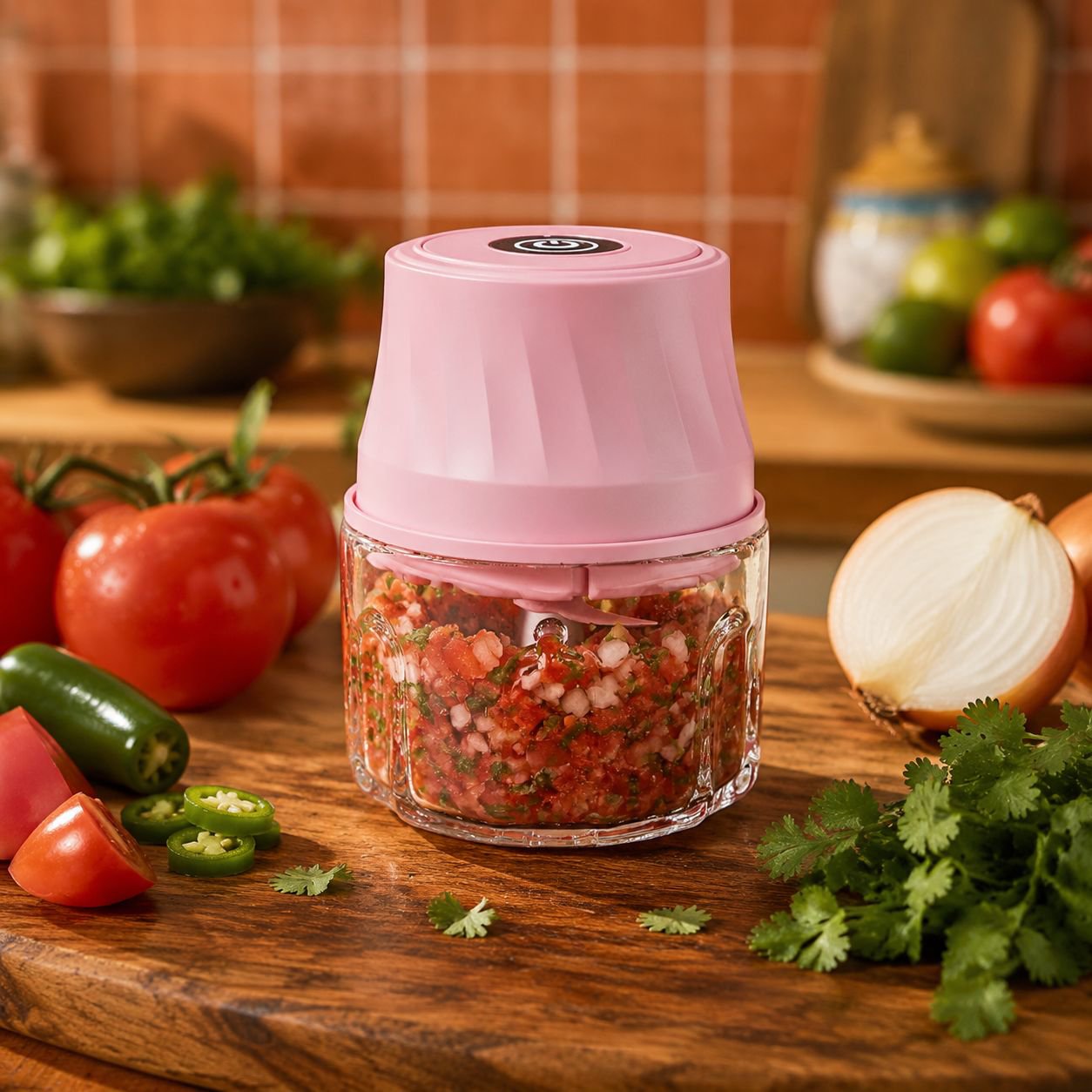 Picadora eléctrica pequeña de ajo y carne