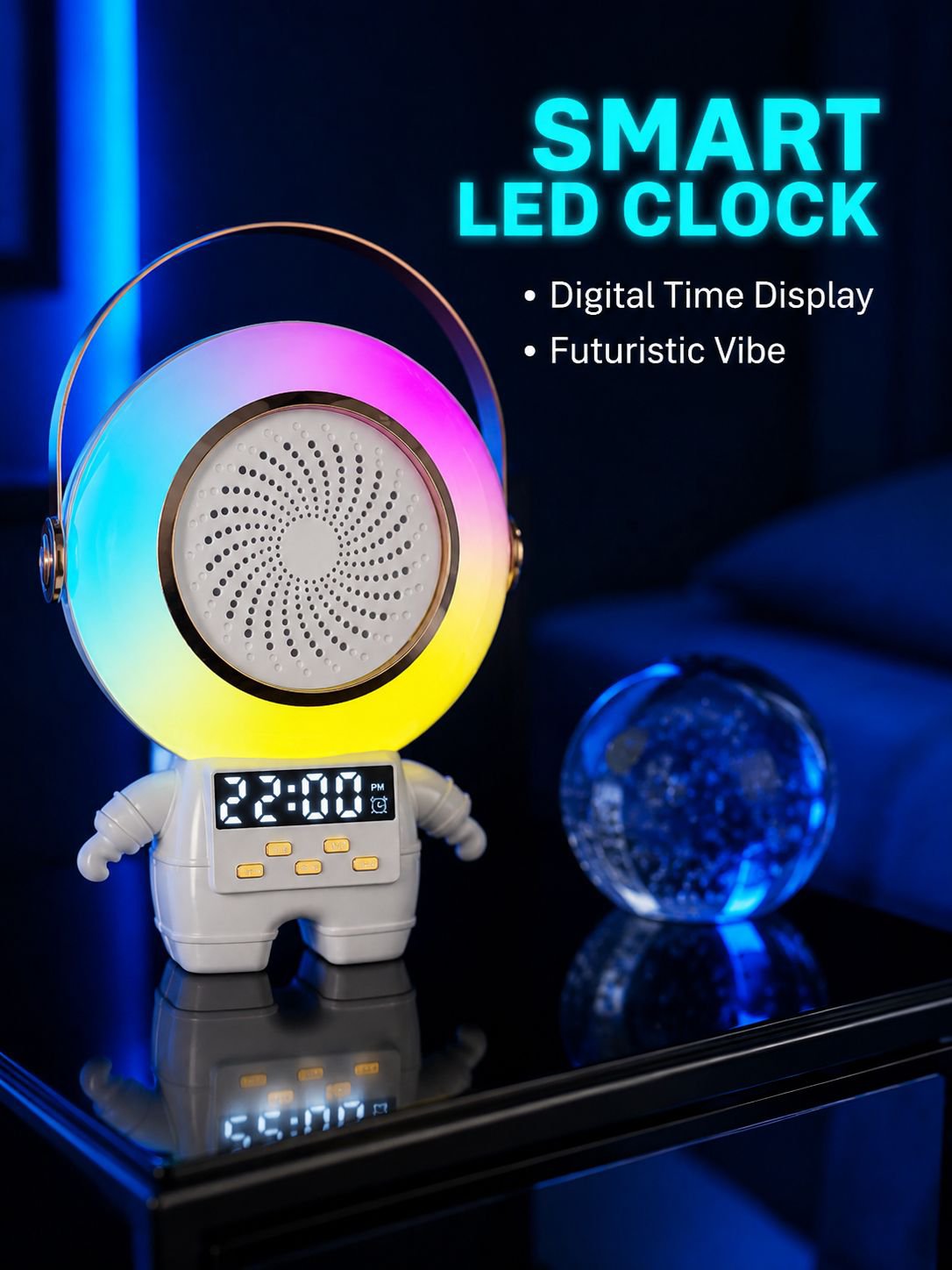 Dazzling Spaceman Bluetooth Microphone Clock