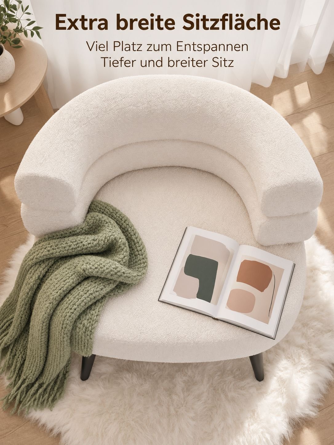 Geschlossener Lesesessel zum Lesen und Entspannen