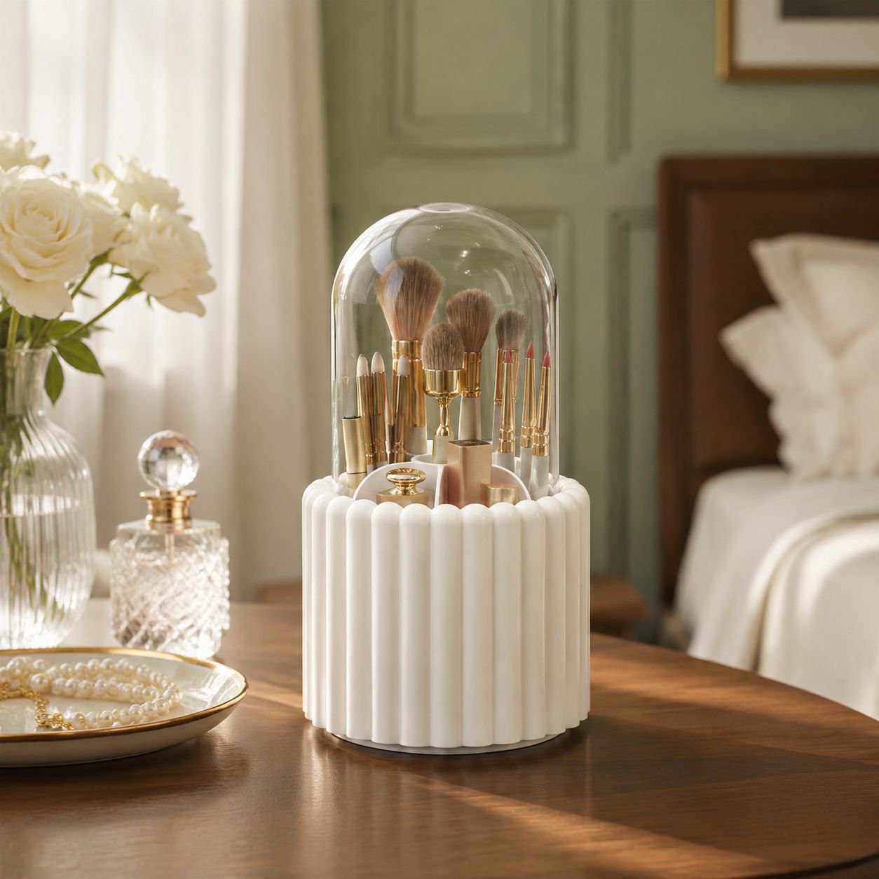 Convex Dot Dustproof Lid Makeup Brush Storage Pen Holder