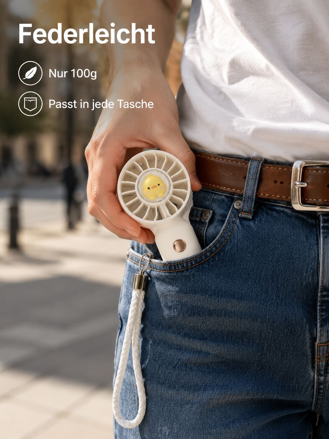 USB Handheld Mini Fan for Students, Pocket-Sized, Silent, Portable, Rechargeable