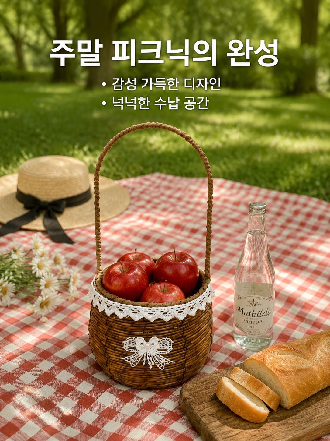 모조 등나무 바구니 장식품