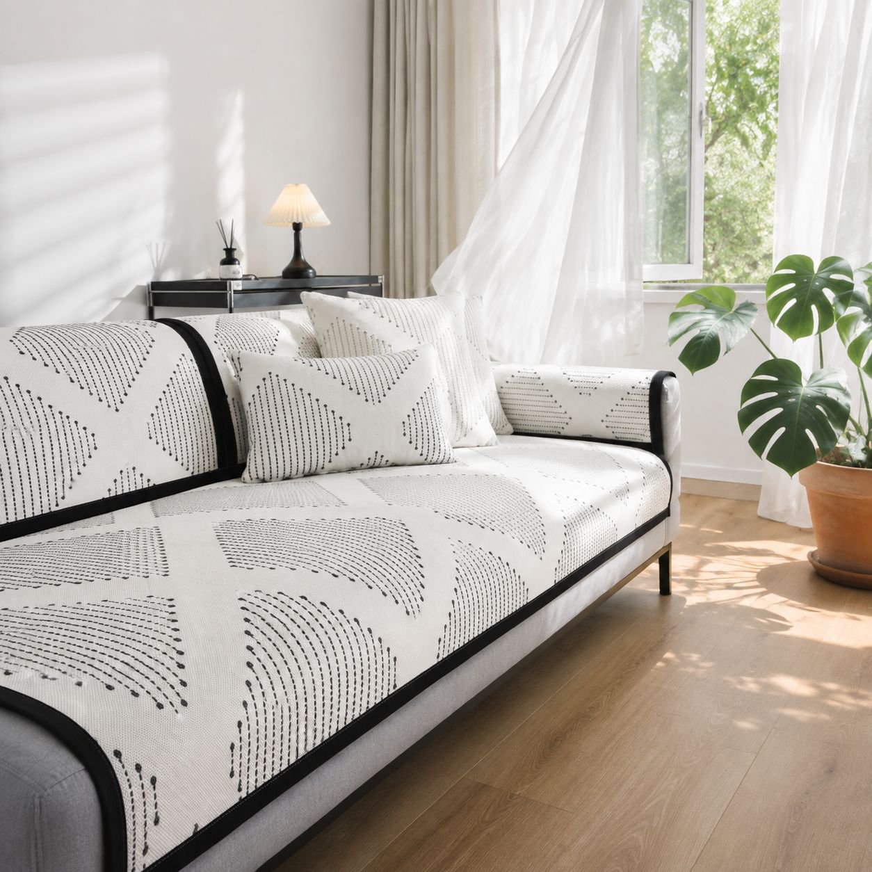 Elegant cooling sofa cover matches home decor
