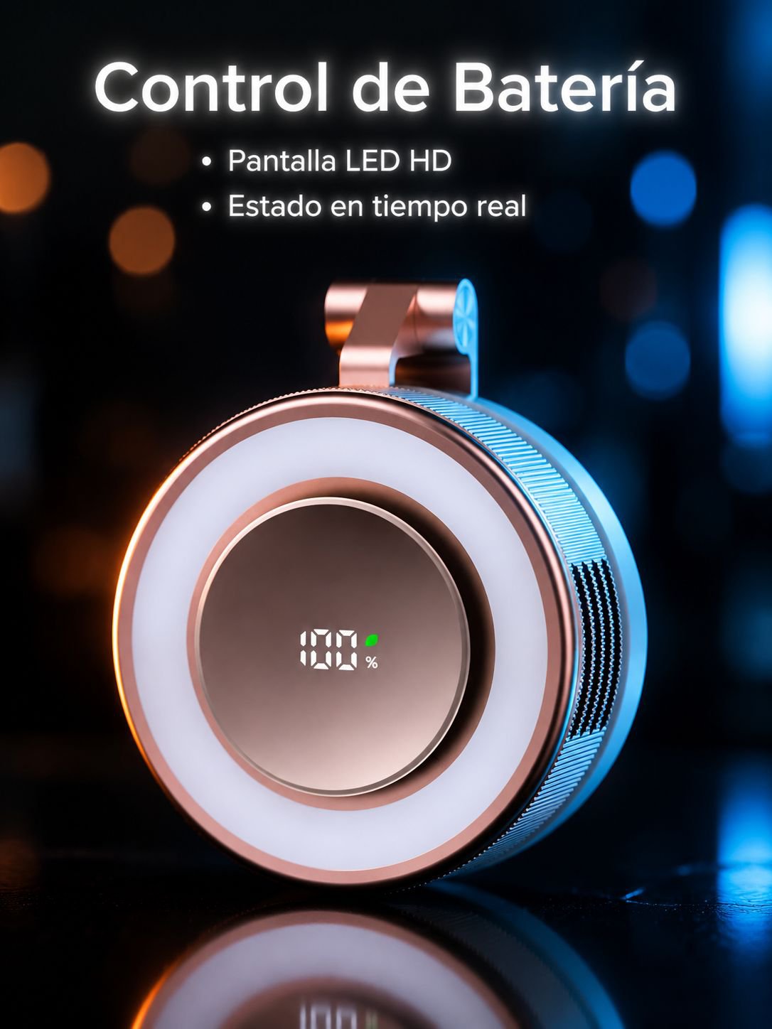 Ventilador portátil sin aspas con luz nocturna USB, luz de relleno magnética y clip giratorio
