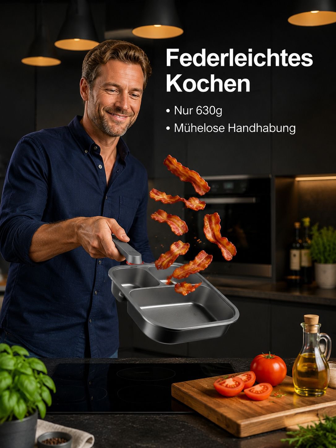 Küchengerät zum Braten von Eiern am Morgen