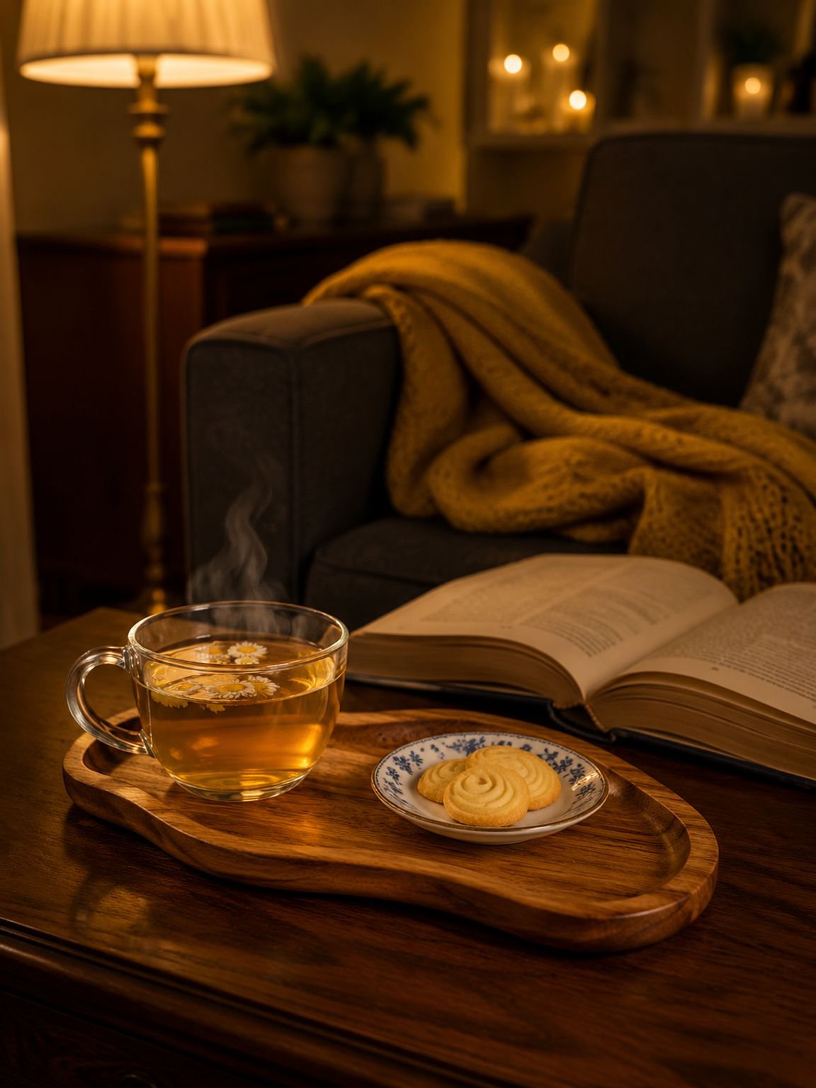 Decorative solid wood tray for living room and dining area