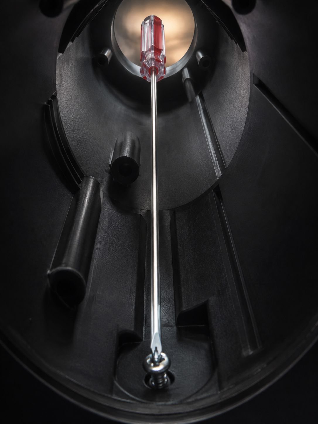 Long slim shaft driver with plus and minus heads