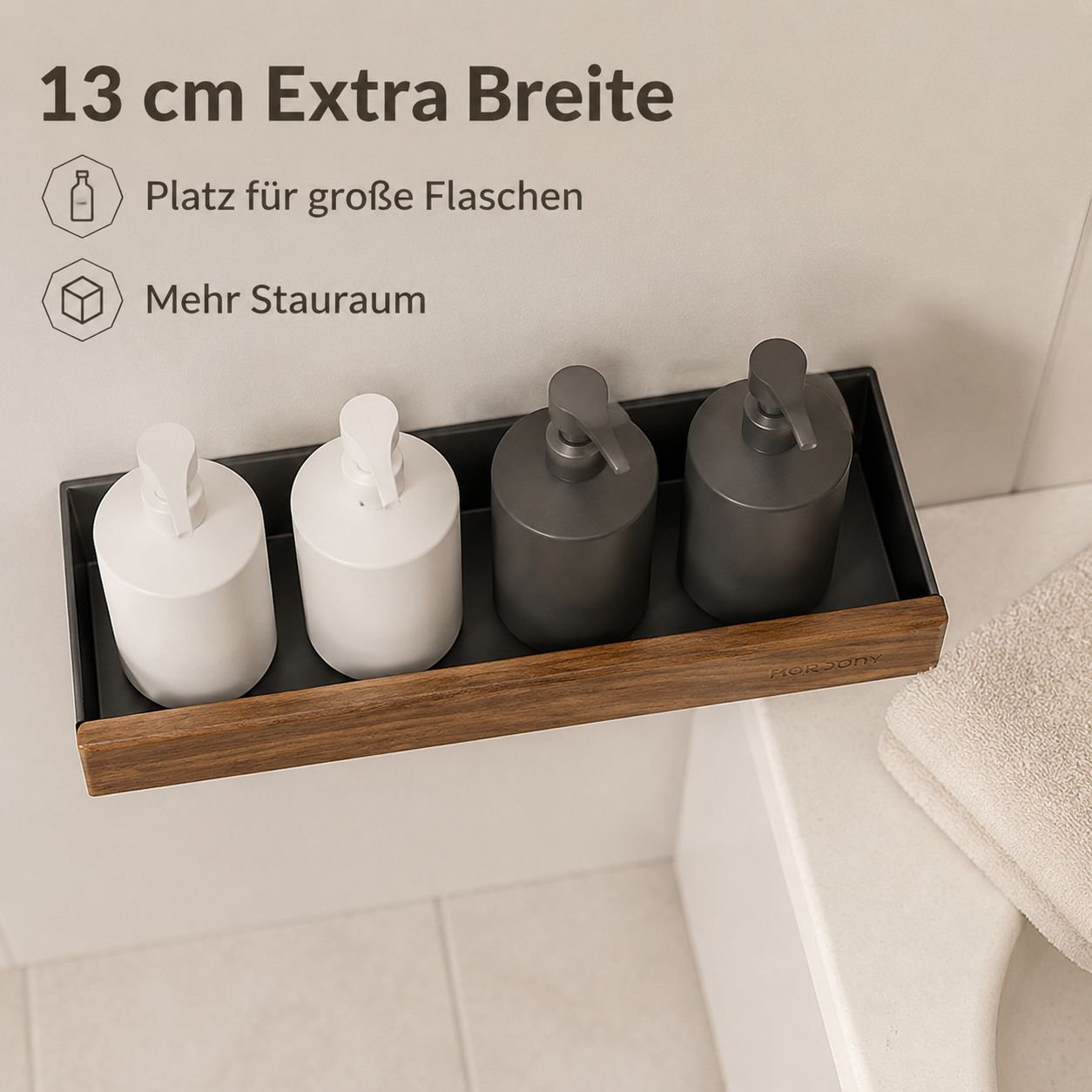 Wandmontiertes Aufbewahrungsregal fürs Badezimmer (bohrfrei)