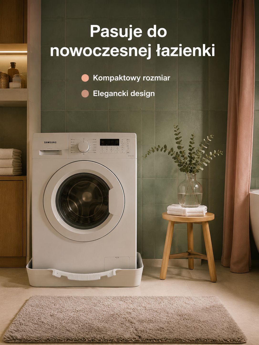 Bezpieczna taca pod pralkę do łazienki i pralni
