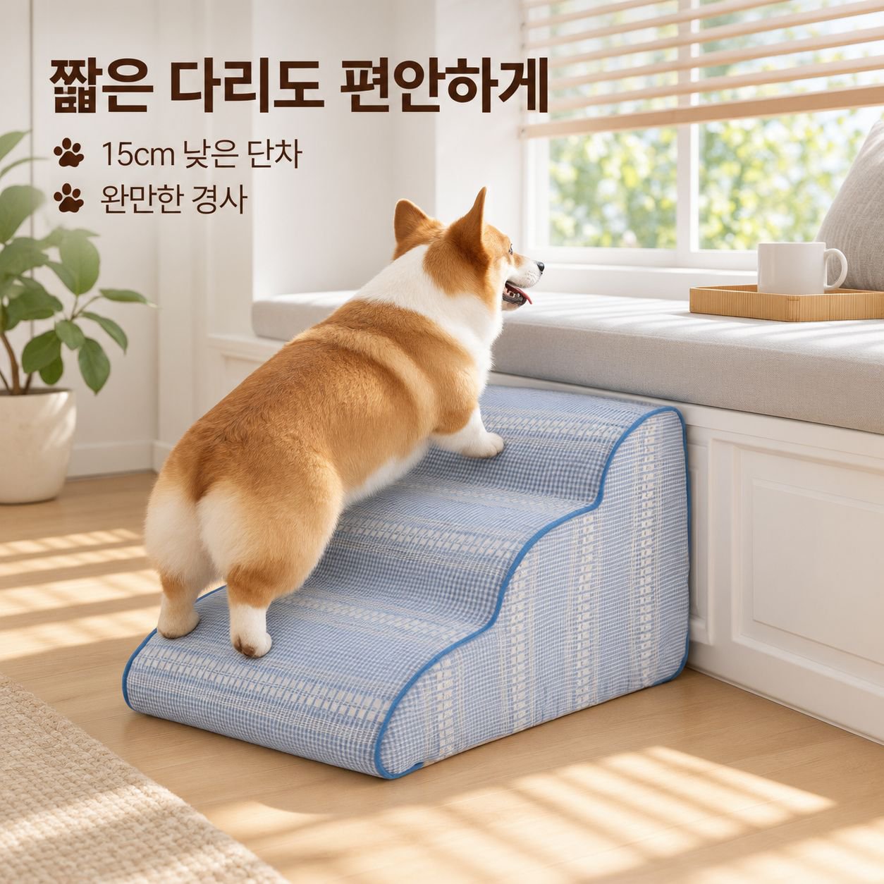 노령견용 분리 및 세탁 가능한 침대용 경사로/계단