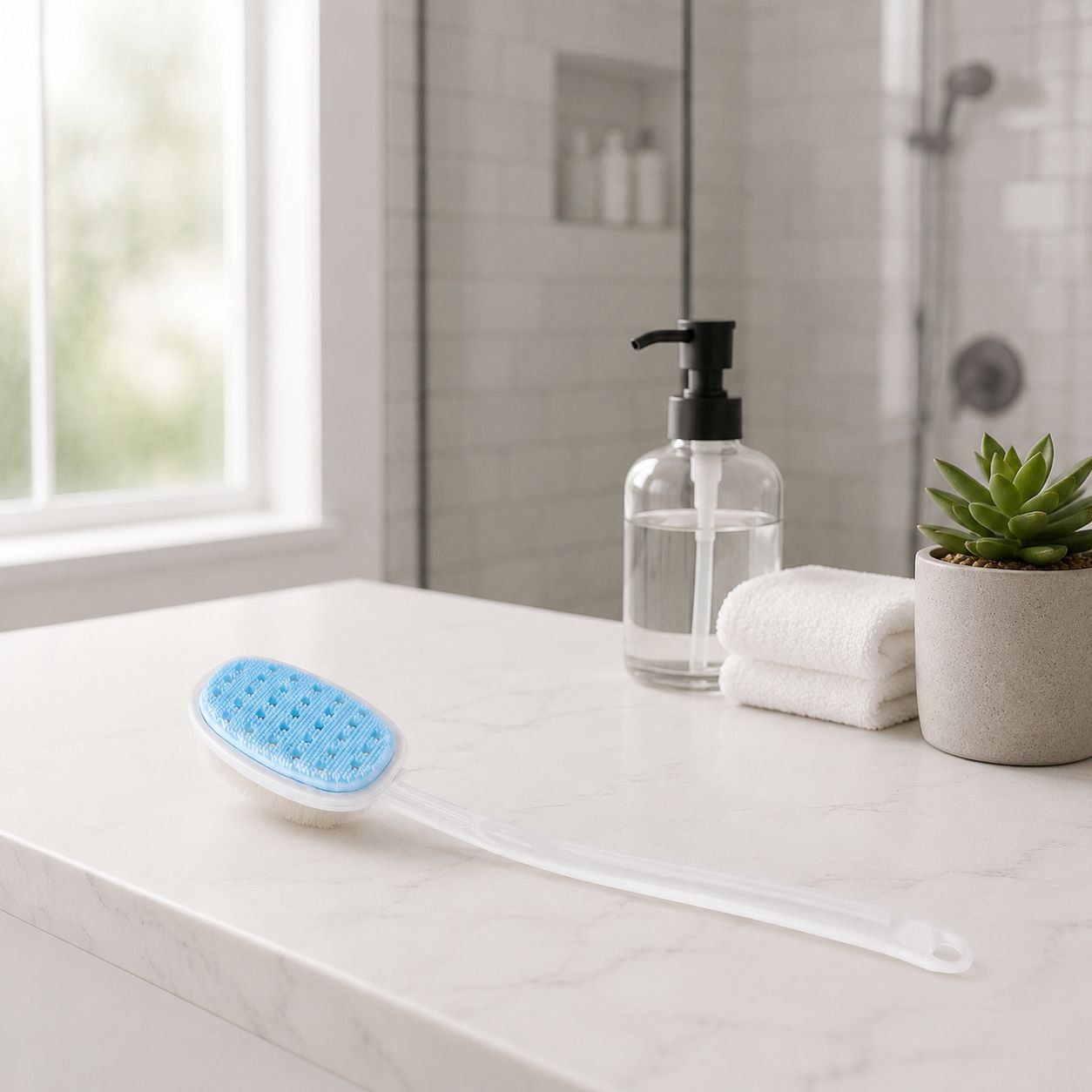2-in-1 Multifunctional Back Cleaning Shower Brush Silicone