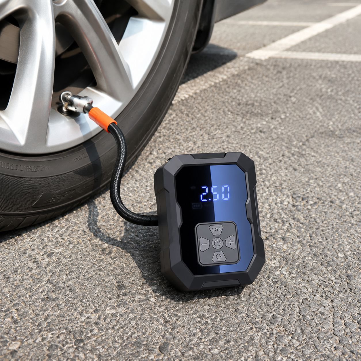 自動充電・停止機能を備えた新型自動車用エアポンプ、ポータブル自動車用エアポンプ、電動自動車用タイヤインフレーター。