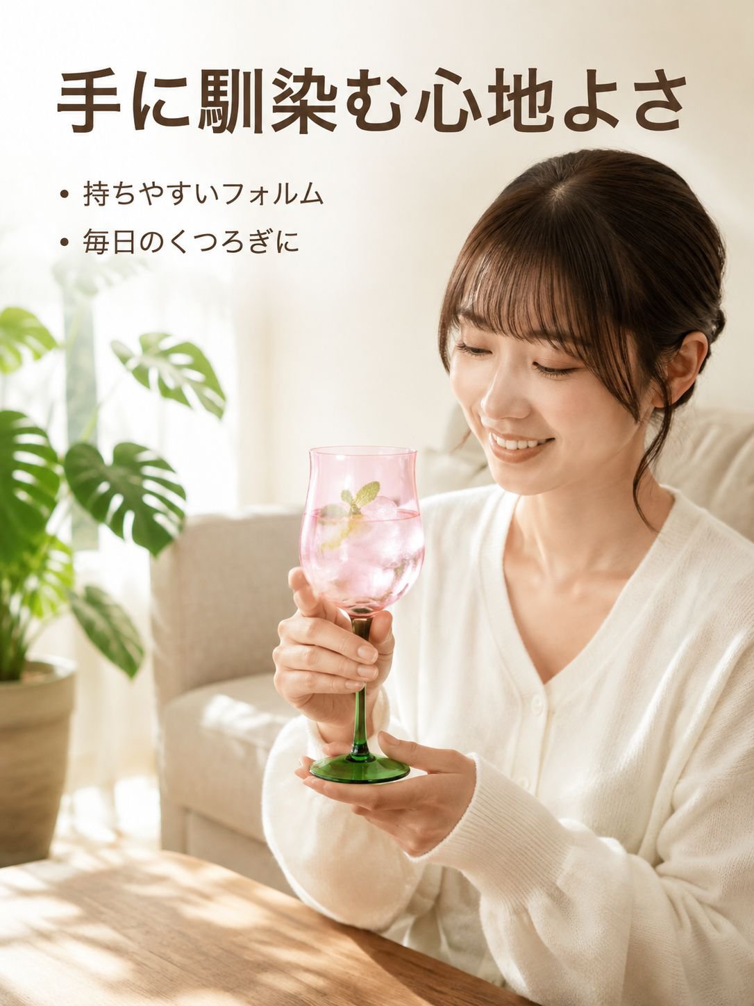 人工のピンクとグリーンのガラス