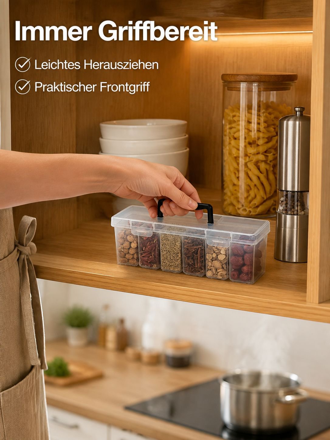 Haushalts-Luftdichte Gewürzaufbewahrungsbox, speziell für den Schrank, aus Kunststoff