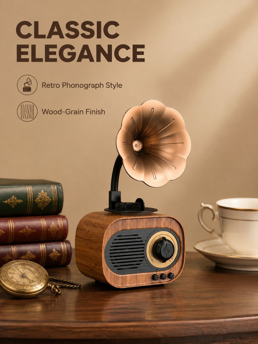 Retro small speaker card USB flash drive small phonograph mini radio portable outdoor speaker