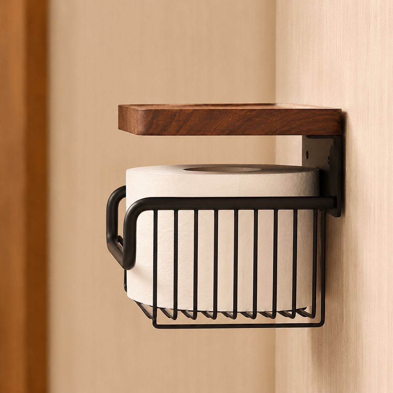 No drilling installation toilet paper holder