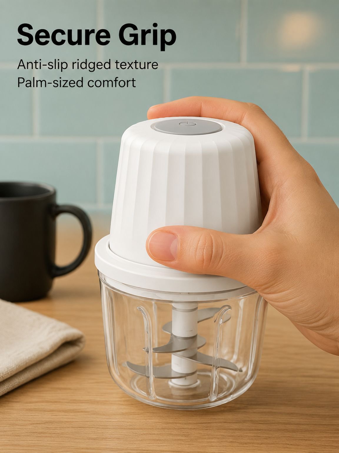 Portable food processor for kitchen and travel