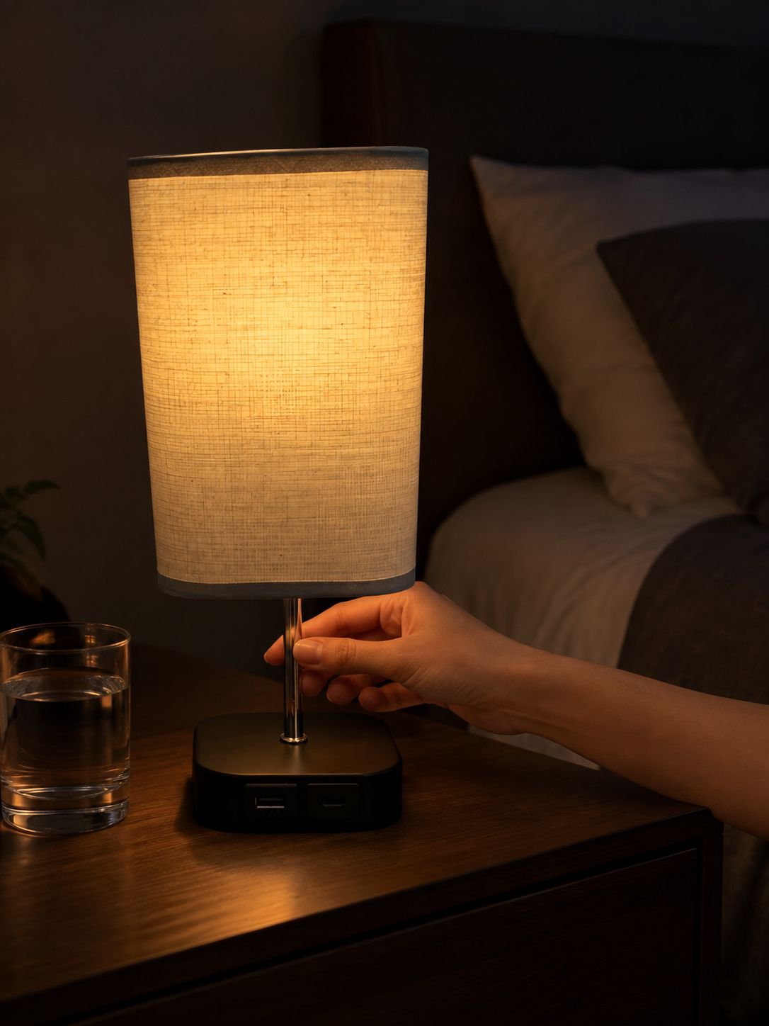 Dimmbare Nachttischlampe für Schlafzimmer