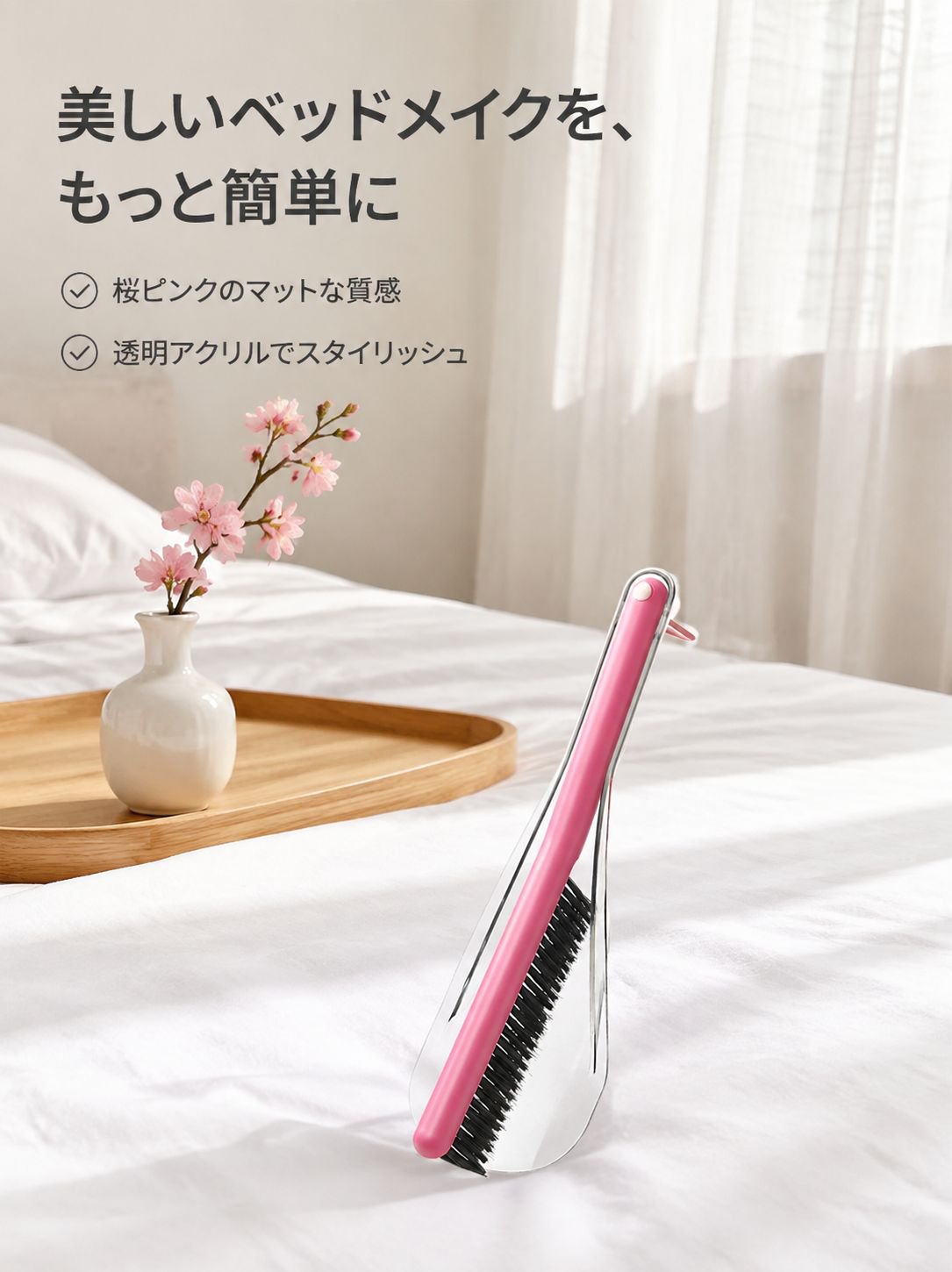 片手で操作できる2in1ベッドブラシリフター