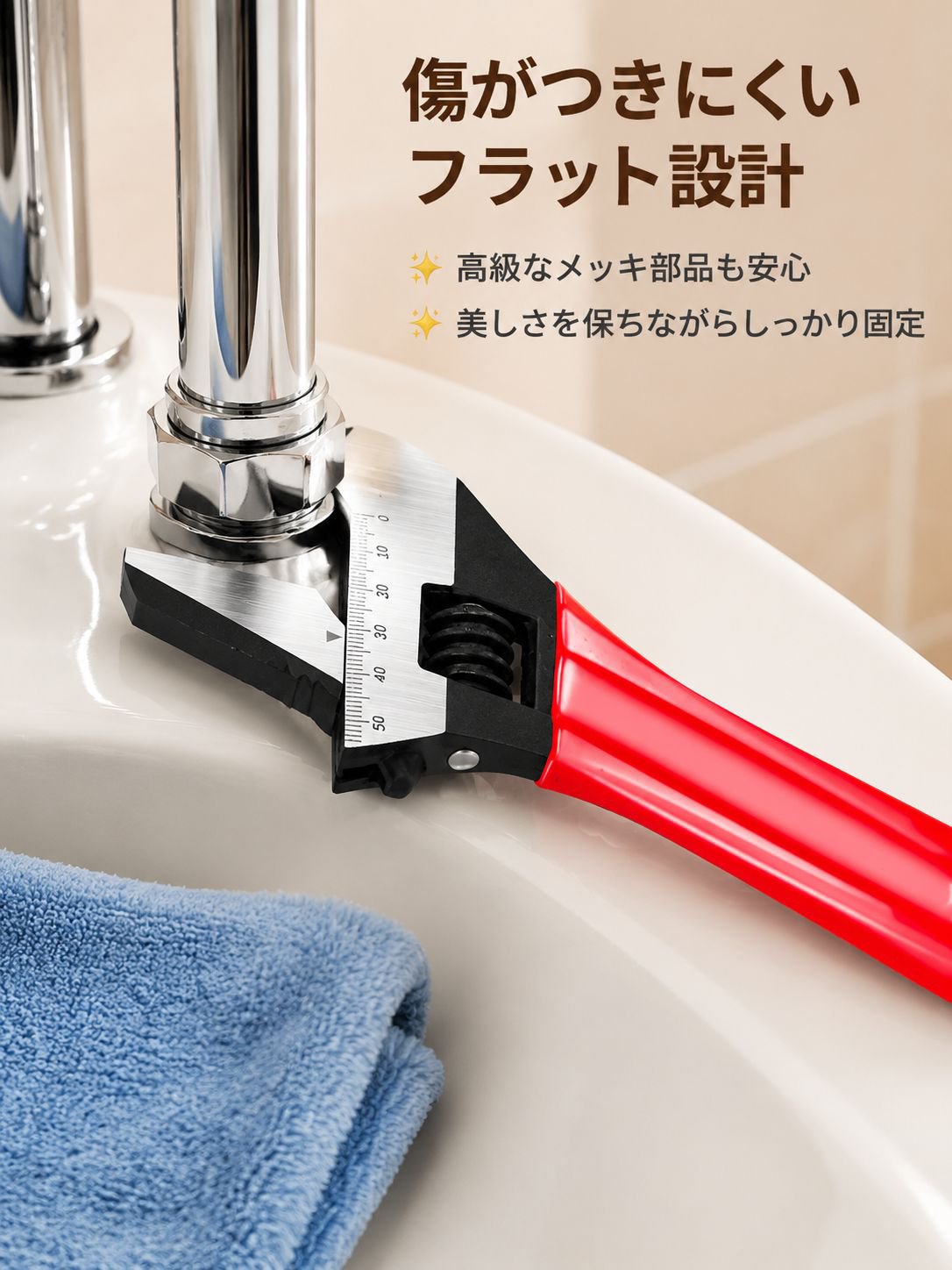 JMYモンキーレンチの滑り止めグリップ部分