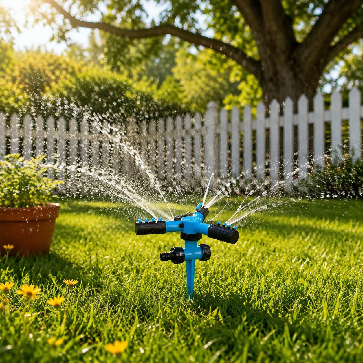 Aspersor inteligente giratorio, la opción ideal para mascotas y jardinería