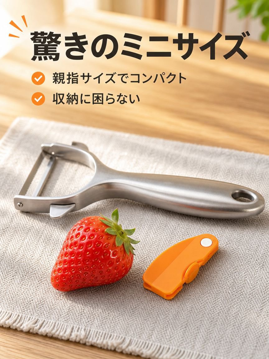 親指サイズのオレンジピーラー