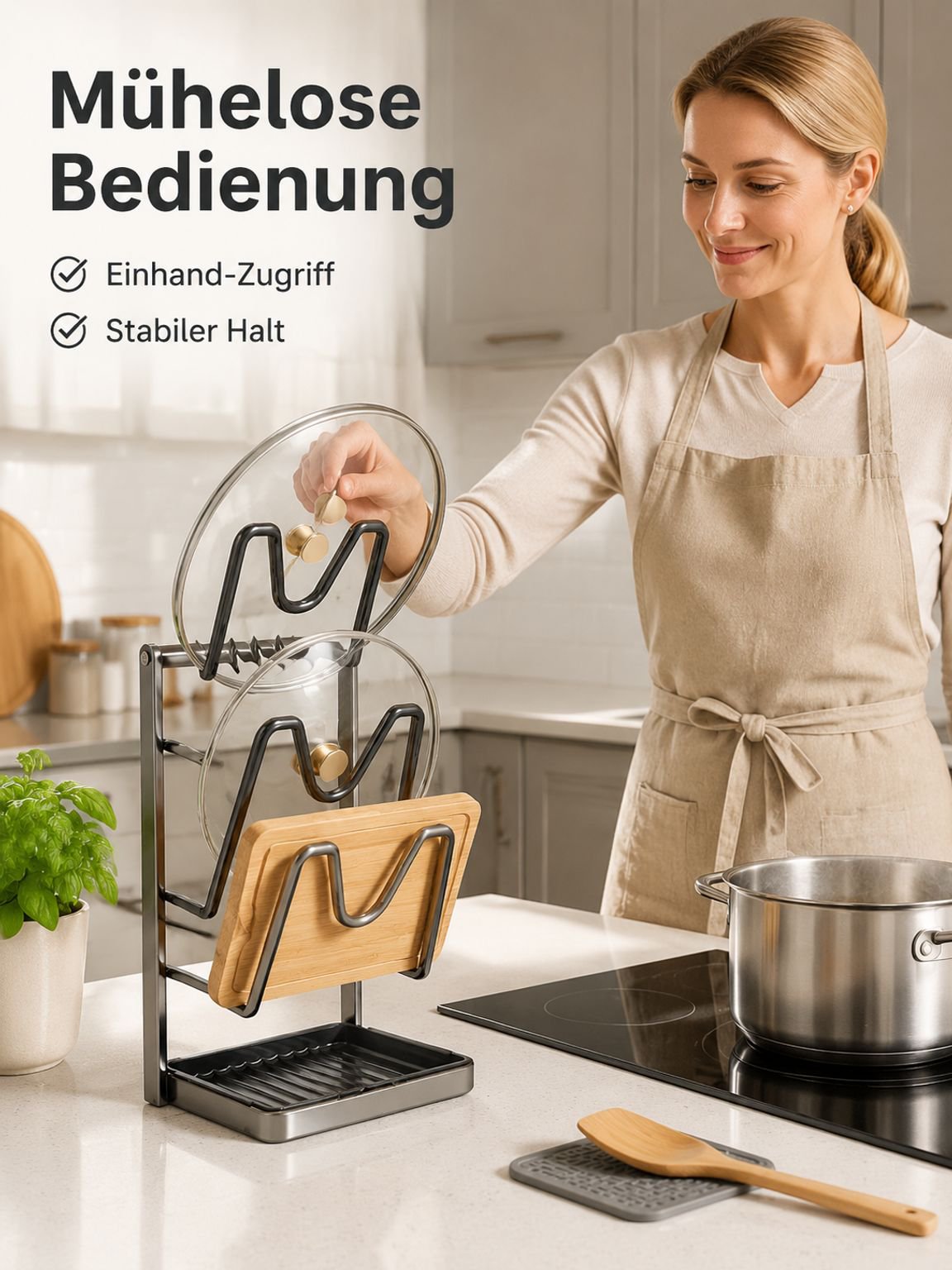 Küchen-Abtropfregal mit Schneidebretthalter