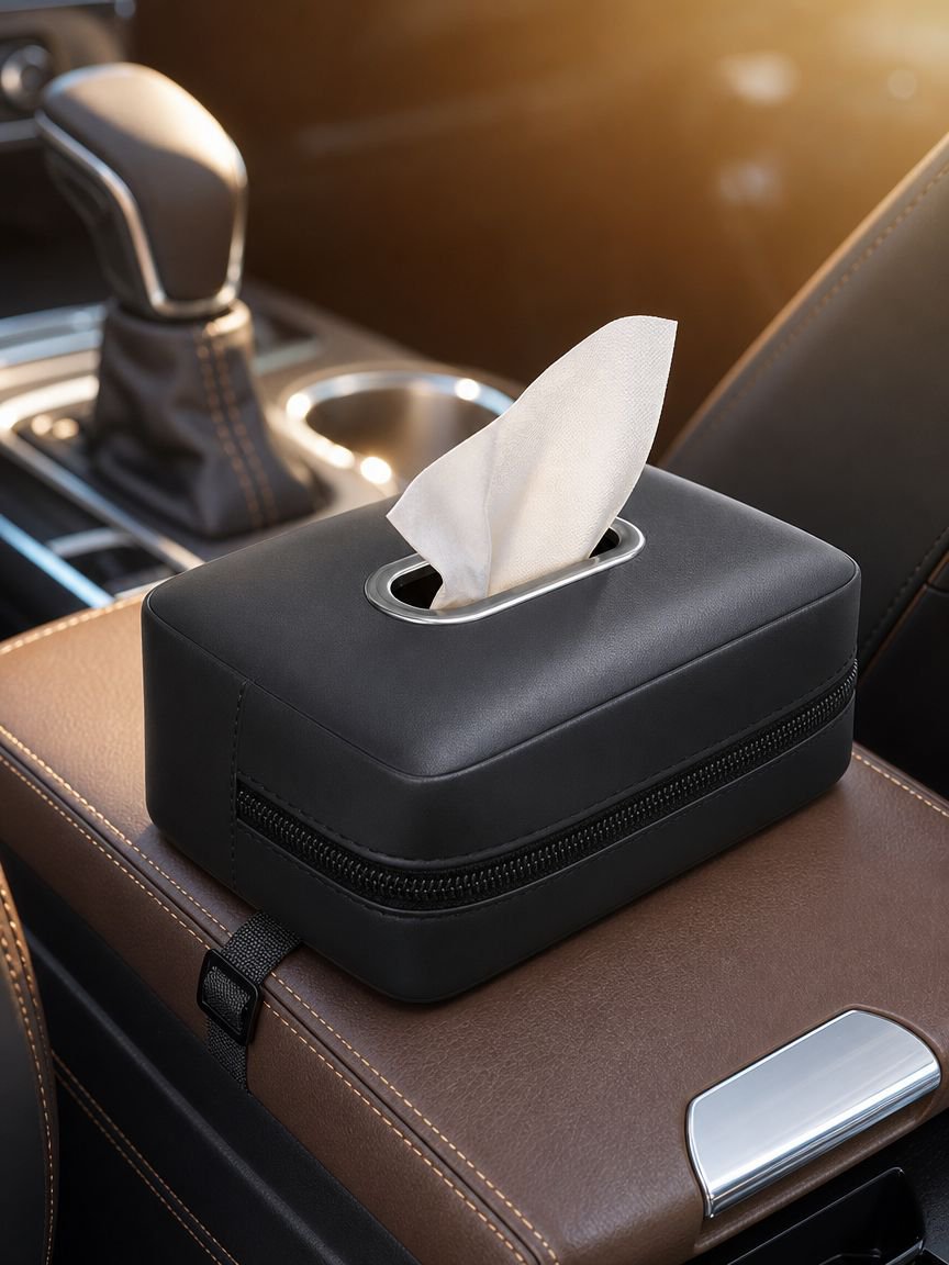 Caja de pañuelos para coche con diseño moderno