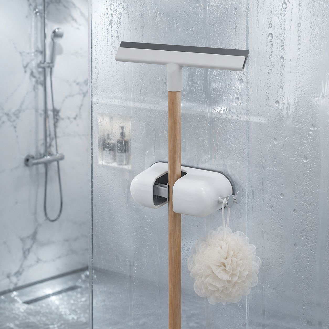 Dopamine Suction Cup Mop Holder Stainless Steel No Hole Home Hook